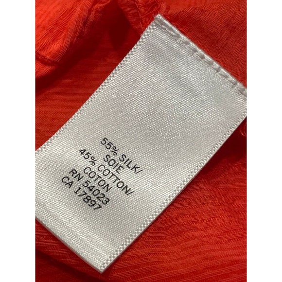 Banana Republic Silk Blend Ruffle Blouse S Small Flutter Split Sleeve Button Up - Picture 5 of 9